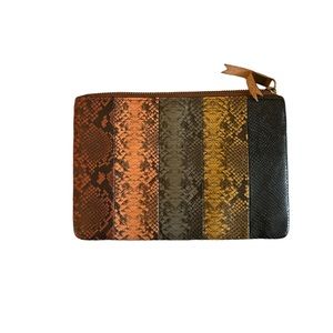 Madewell snake print clutch